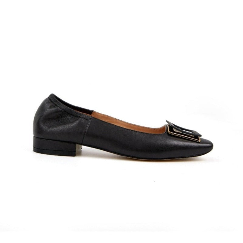 Annie Flat Pump Soft Counter in Sheep Leather- Black – CUCTOS